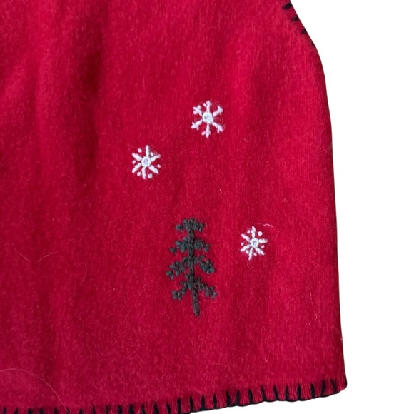 Coldwater Creek Women’s Size L 100% Wool Zip Christmas Snowman Sweater Women - Picture 9 of 11